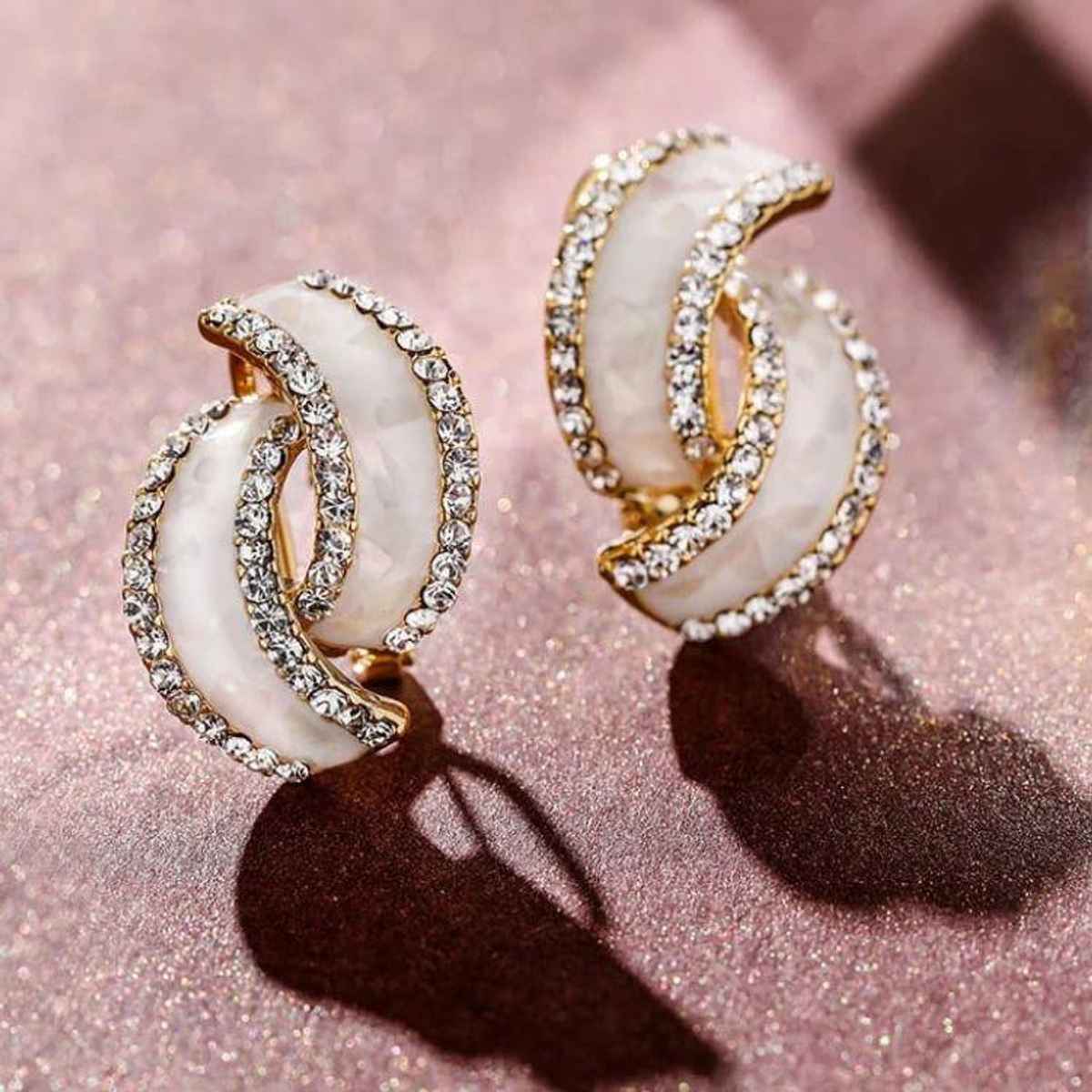 Estailo Fashion At The 11th Hour Stud Earrings for Women | Stylish Lightweight Statement Jewellery | E0001350