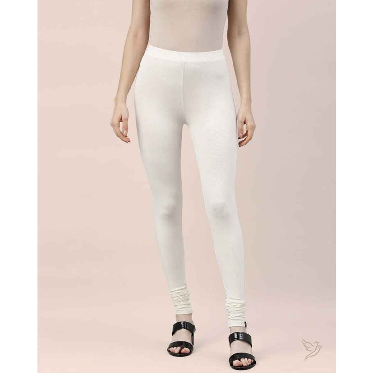 Twin Birds Women's Viscose Churidar Legging | 1503V | Vanilla - M
