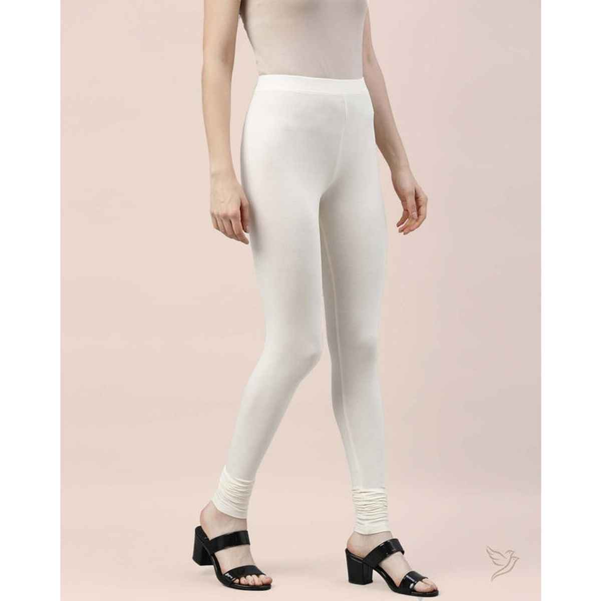 Twin Birds Women's Viscose Churidar Legging | 1503V | Vanilla - M