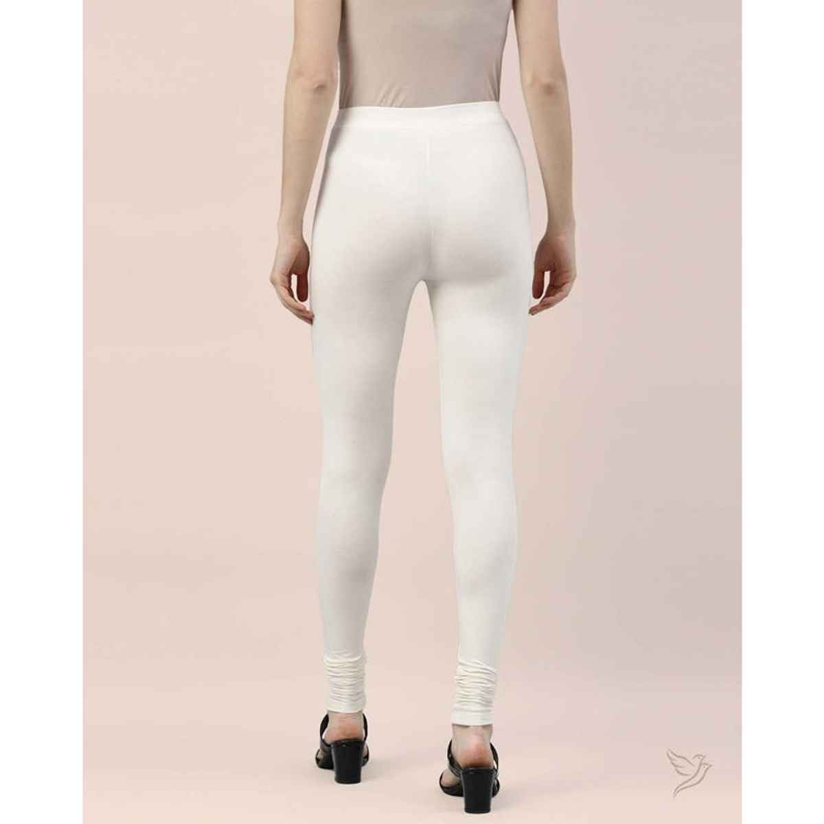 Twin Birds Women's Viscose Churidar Legging | 1503V | Vanilla - M