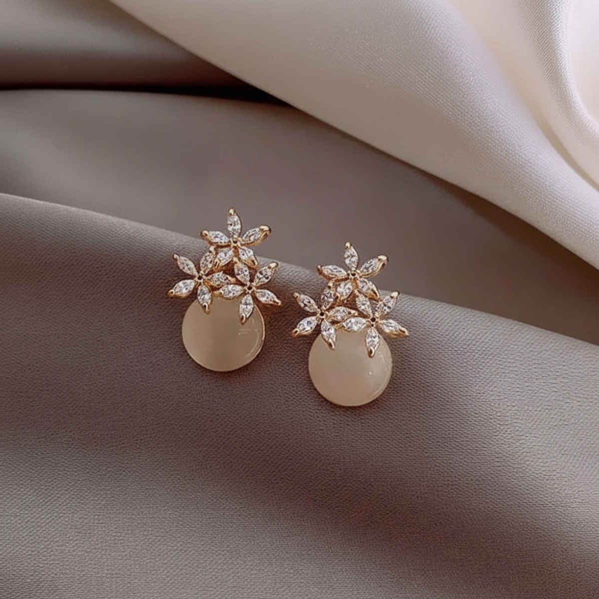 Estailo Fashion Perky Pearl Stud Earrings for Women | Stylish Lightweight Statement Jewellery