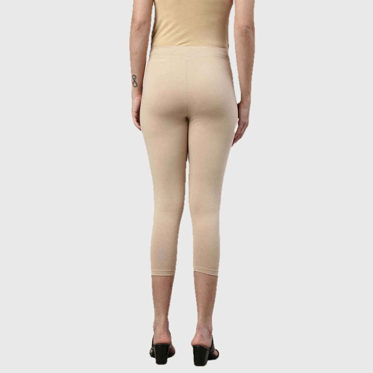 Twin Birds Women's Cotton Capri Legging | 1501 | Butterscotch - S