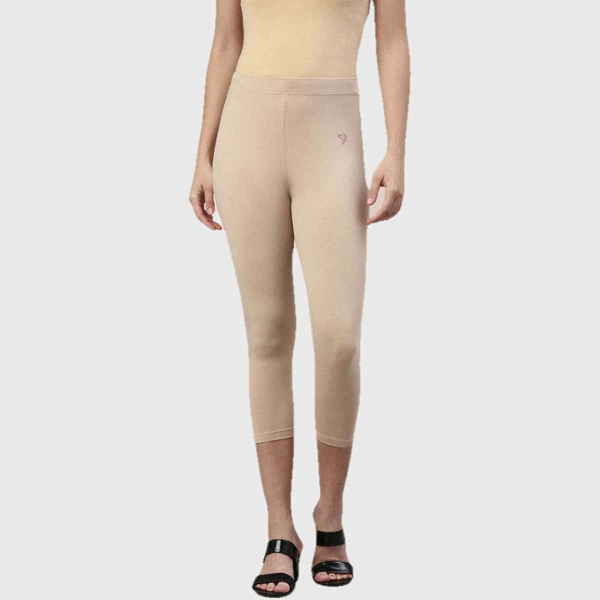 Twin Birds Women's Cotton Capri Legging | 1501 | Butterscotch - S