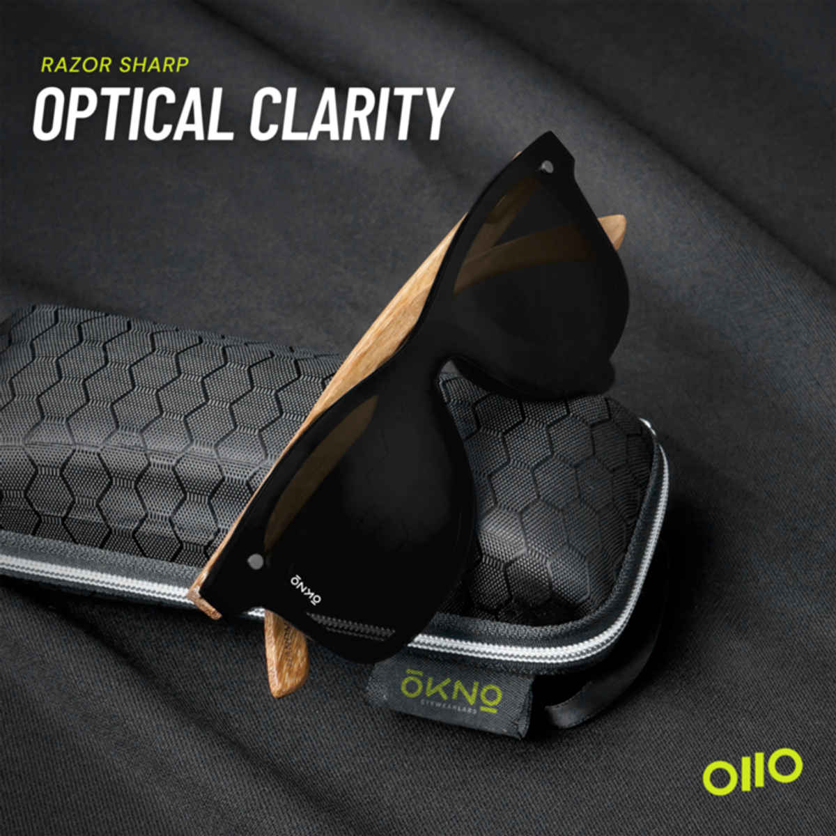 Eyewearlabs Men Sunglassses OKNO Wood Black Square