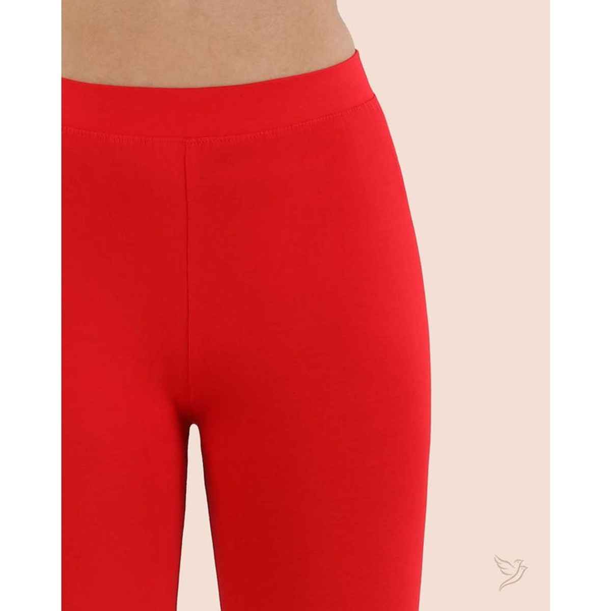 Twin Birds Women's Viscose Ankle Legging | 1502V | Crimson Red - M