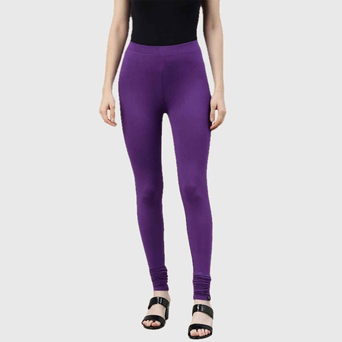 Twin Birds Women's Viscose Churidar Legging | 1503V | Beauty Berry - L