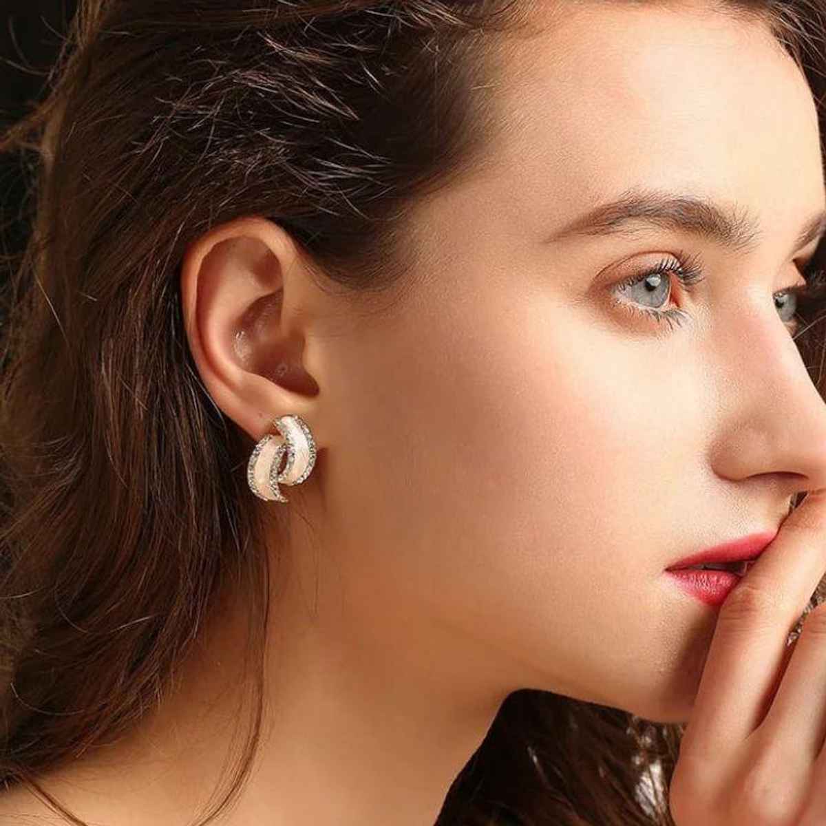 Estailo Fashion At The 11th Hour Stud Earrings for Women | Stylish Lightweight Statement Jewellery | E0001350