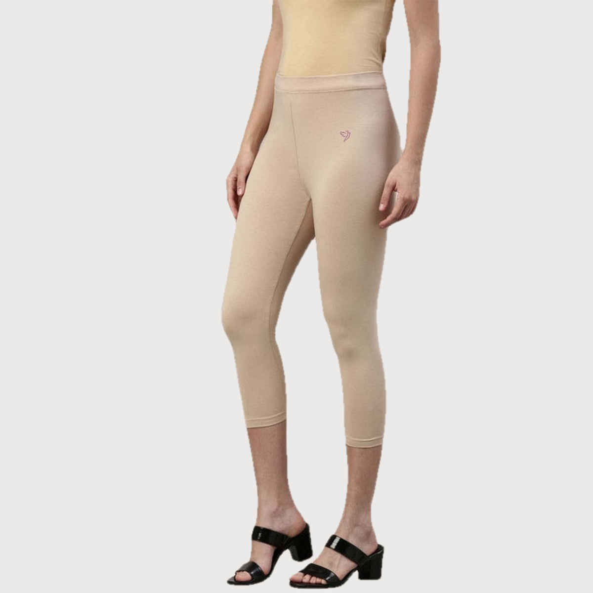 Twin Birds Women's Cotton Capri Legging | 1501 | Butterscotch - S