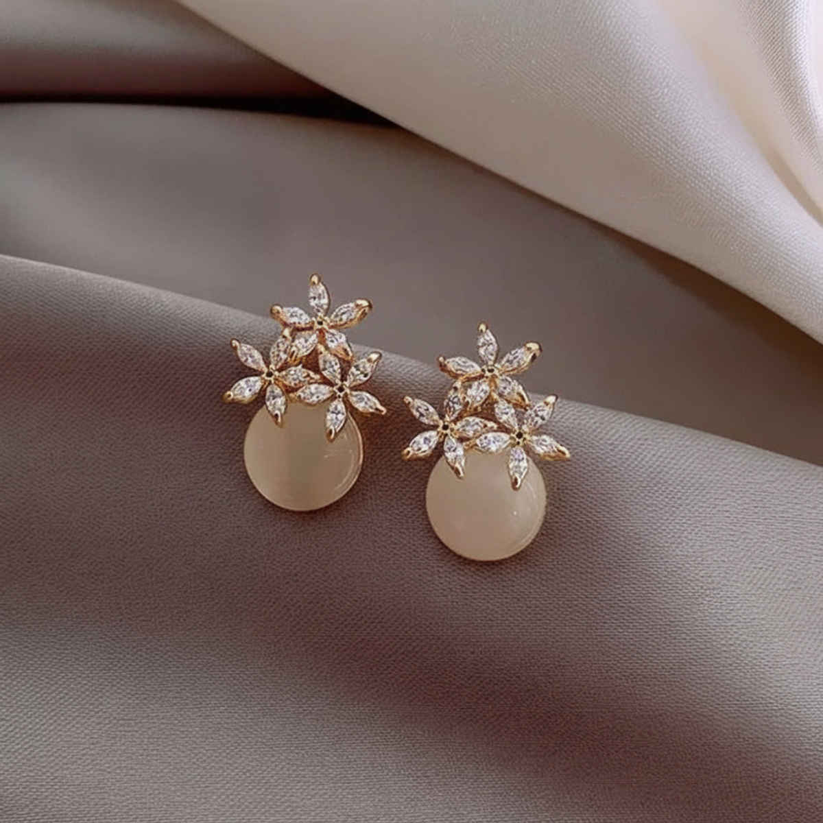 Estailo Fashion Perky Pearl Stud Earrings for Women | Stylish Lightweight Statement Jewellery