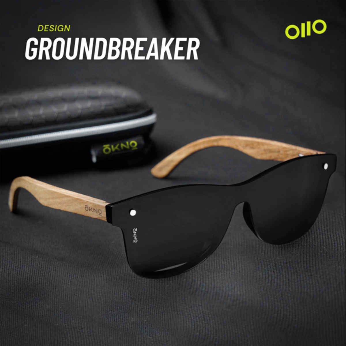 Eyewearlabs Men Sunglassses OKNO Wood Black Square