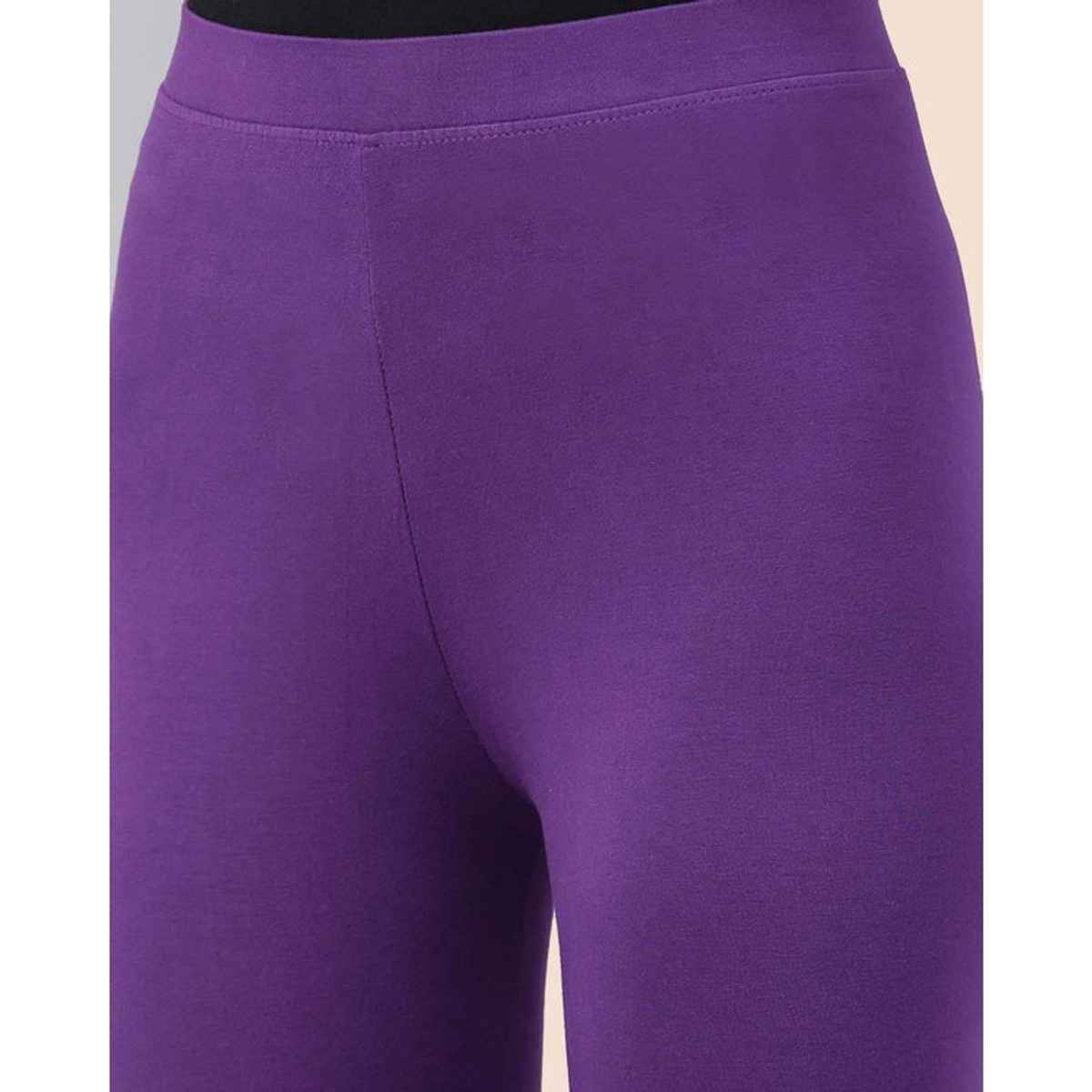 Twin Birds Women's Viscose Churidar Legging | 1503V | Beauty Berry - L