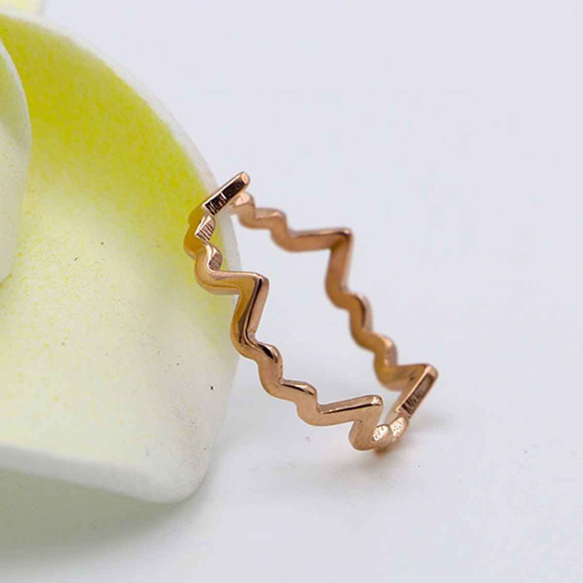 Palmonas Zig Zag Ring- 18K Rose Gold Plated