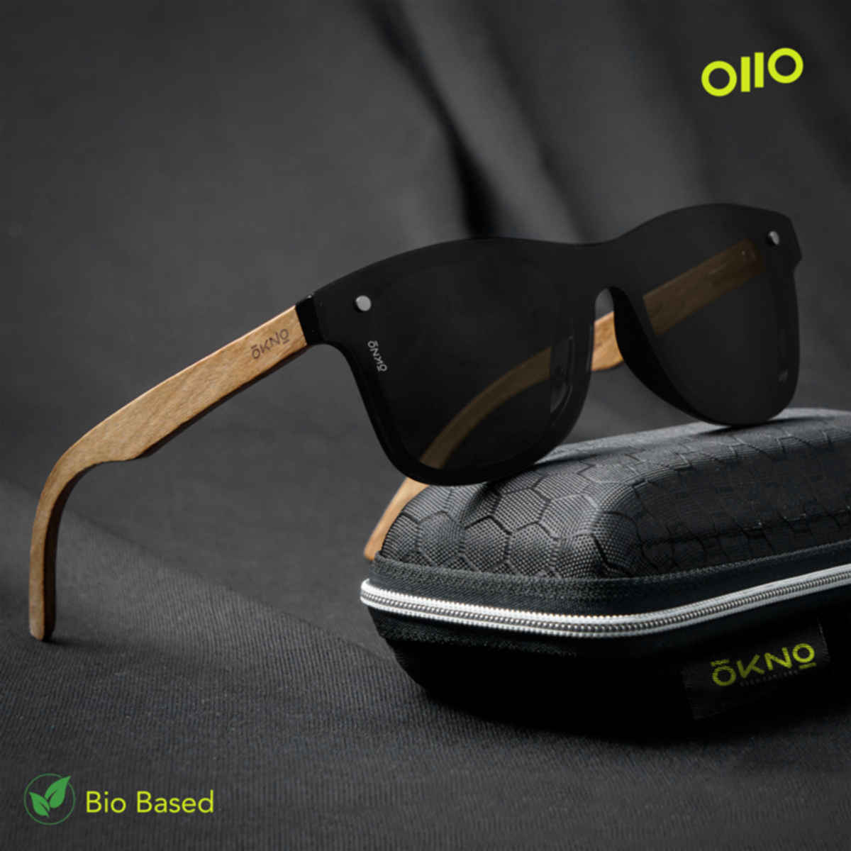 Eyewearlabs Men Sunglassses OKNO Wood Black Square
