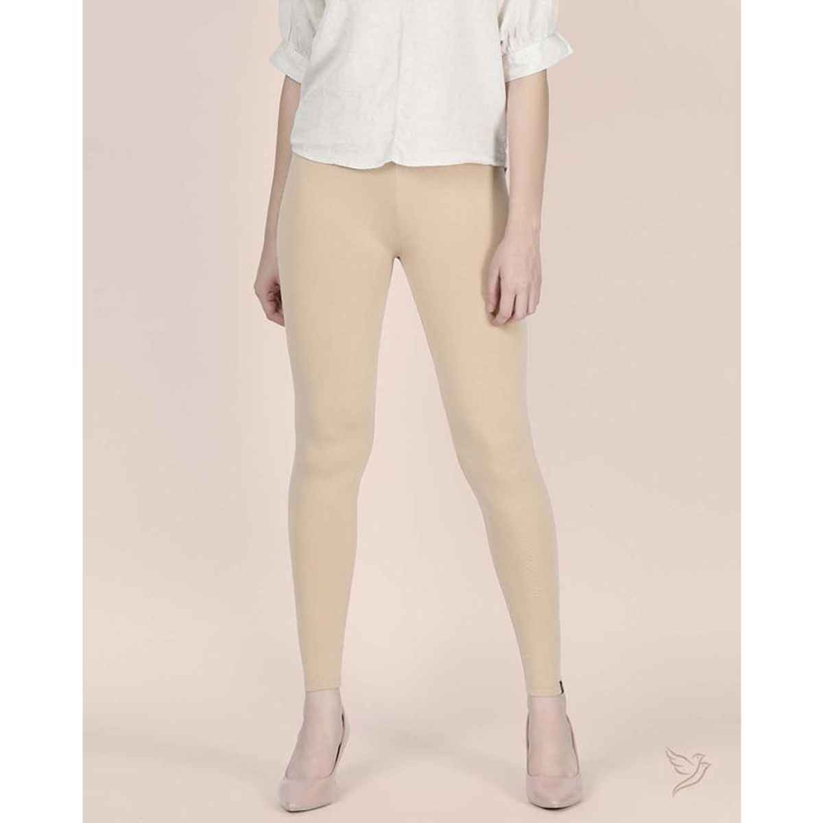 Twin Birds Women's Viscose Ankle Legging | 1502V | Sugar Cookie - S