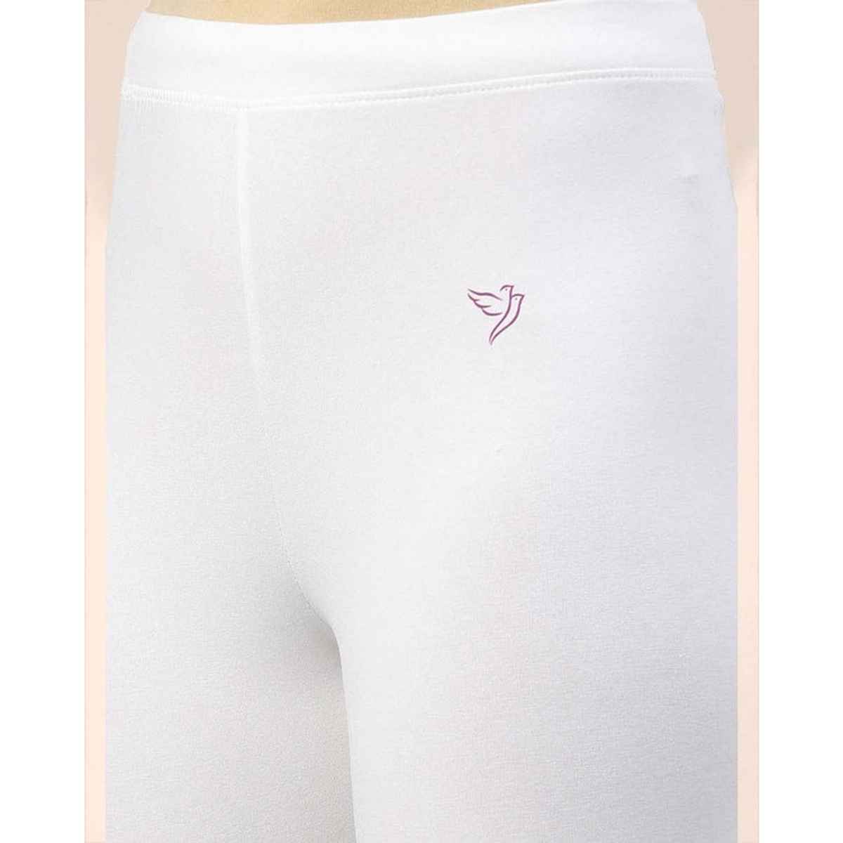 Twin Birds Women's Cotton Capri Legging | 1501 | Pearl White - M