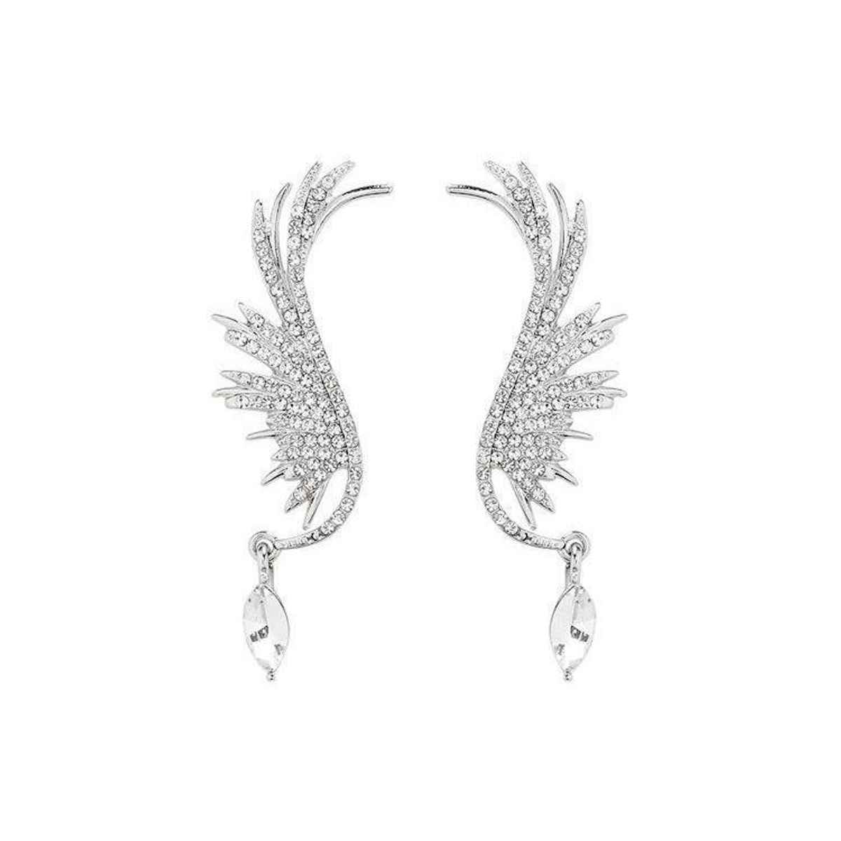 Beautynx Crystal Phoenix Wing Earrings | Silver | BNX-EAR-0083