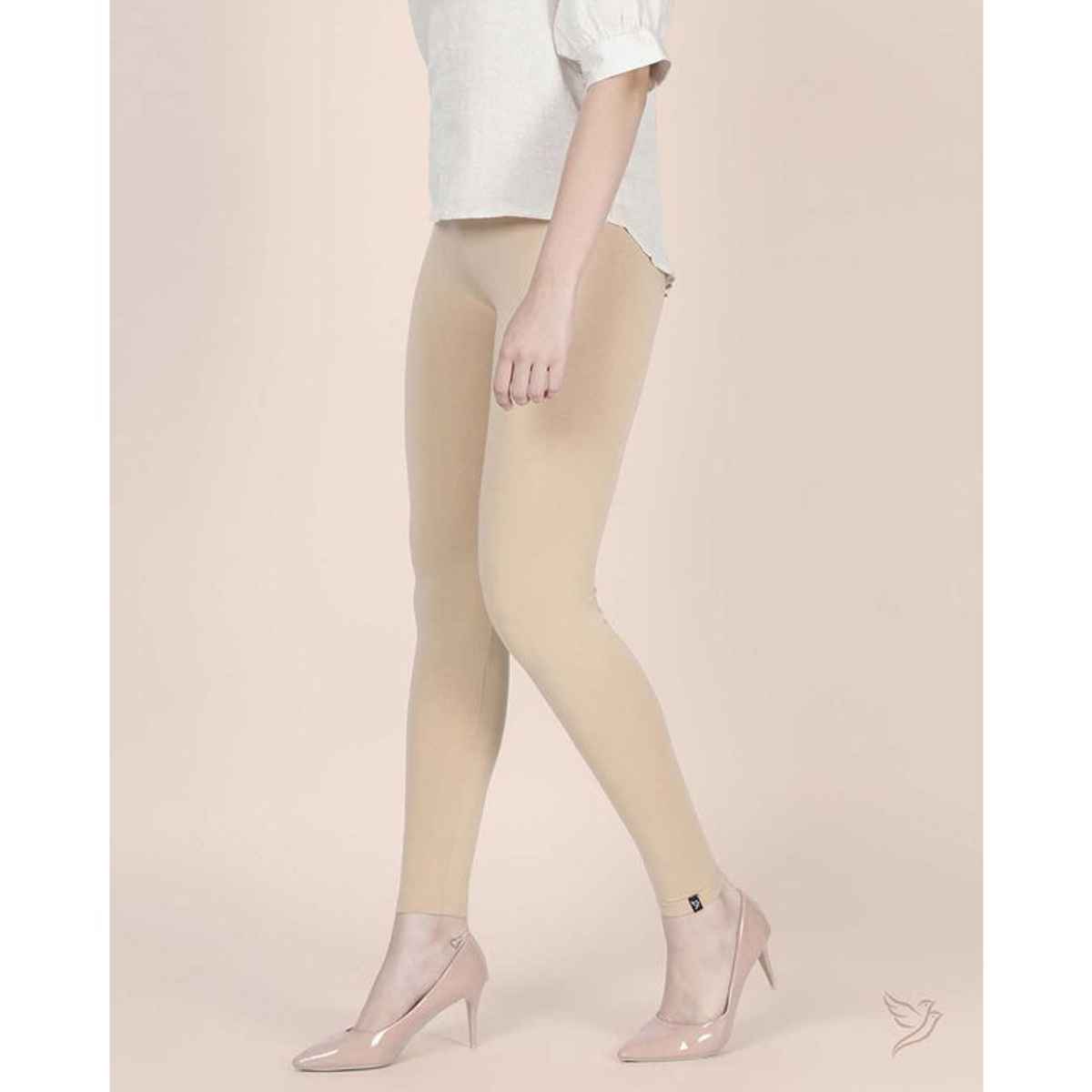 Twin Birds Women's Viscose Ankle Legging | 1502V | Sugar Cookie - S