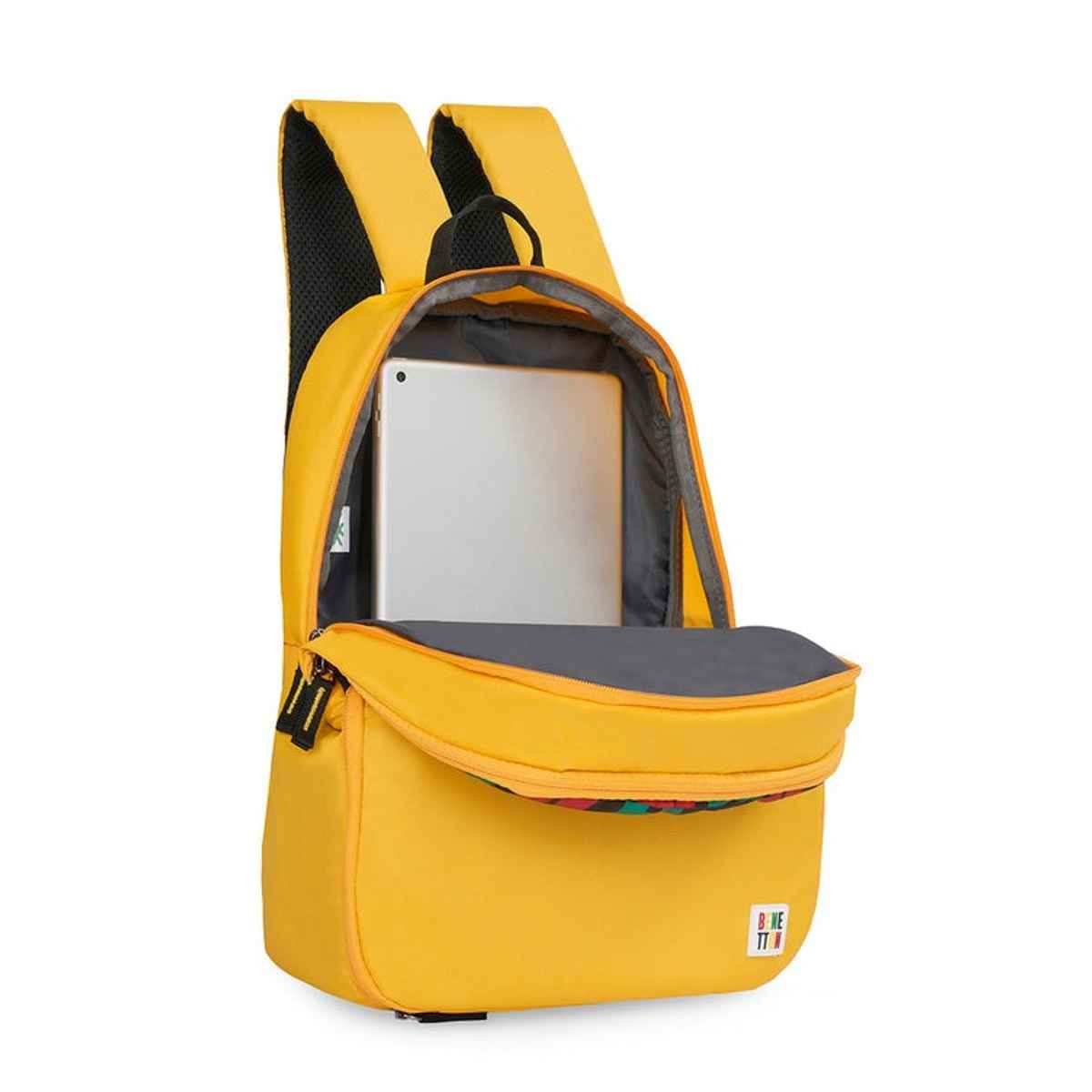 United Colors Of Benetton Unisex Polyester 12 L Backpack | Yellow - M