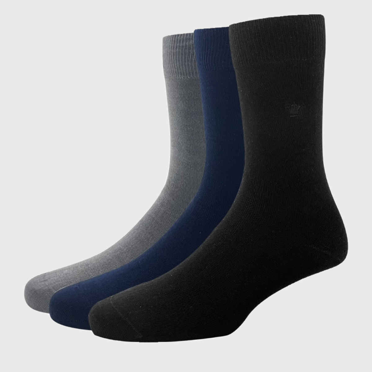 Louis Philippe Men's Solid Compact Cotton Elastane Socks | Assorted - Free Size