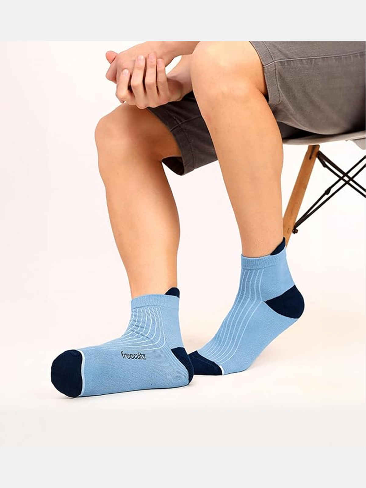 Freecultr Unisex Striped Bamboo Ankle Socks | Assorted - Free Size