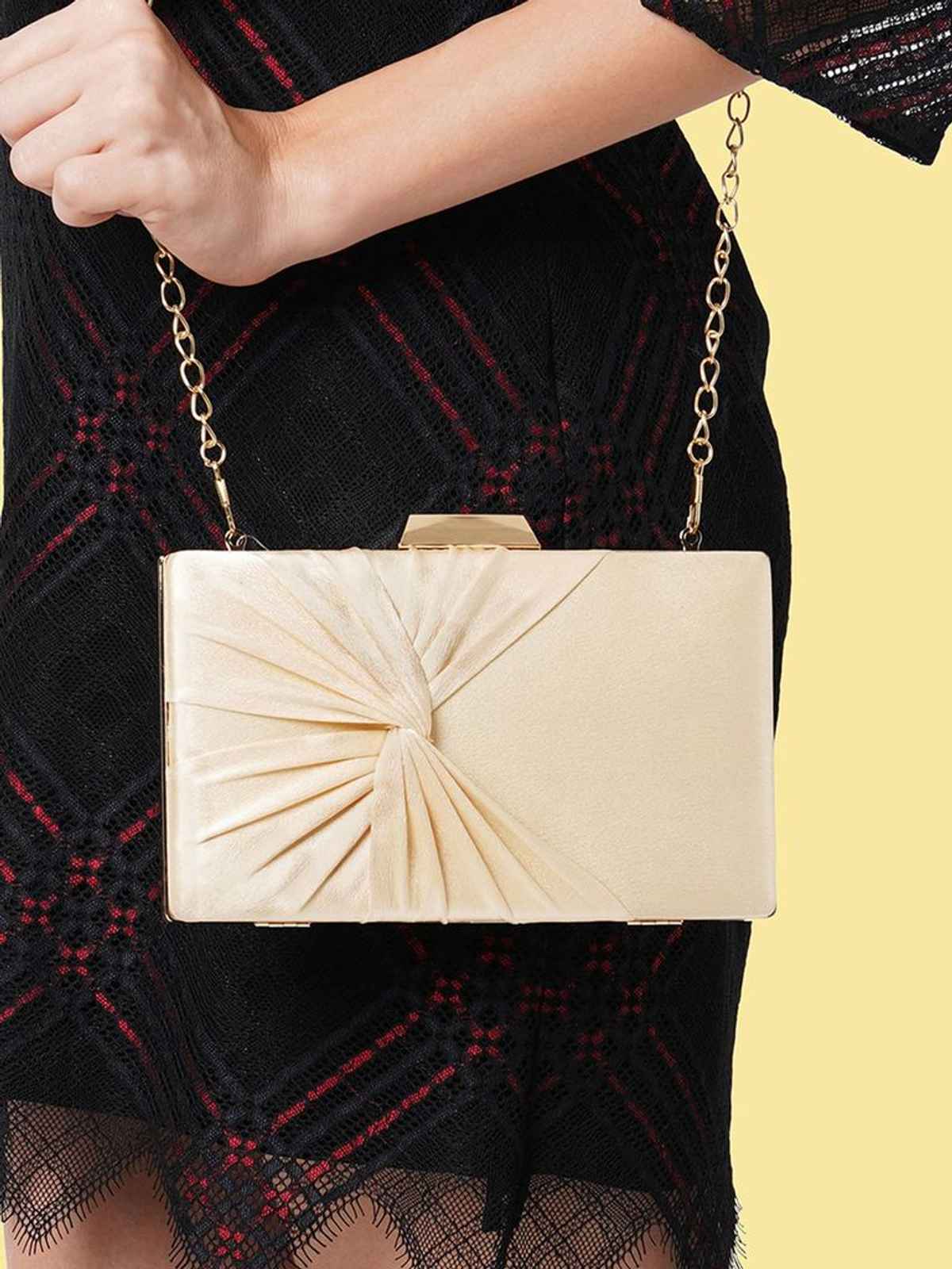 Lavie Women's Vertical Cheer Frame Clutch | Ladies Purse | Small | Gold Metallic