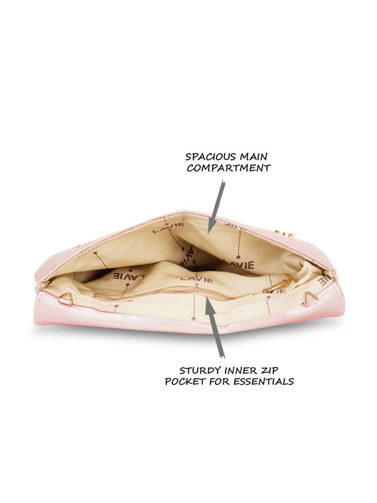 Lavie Women's Chirpy Envelope Clutch | Small | Light Pink