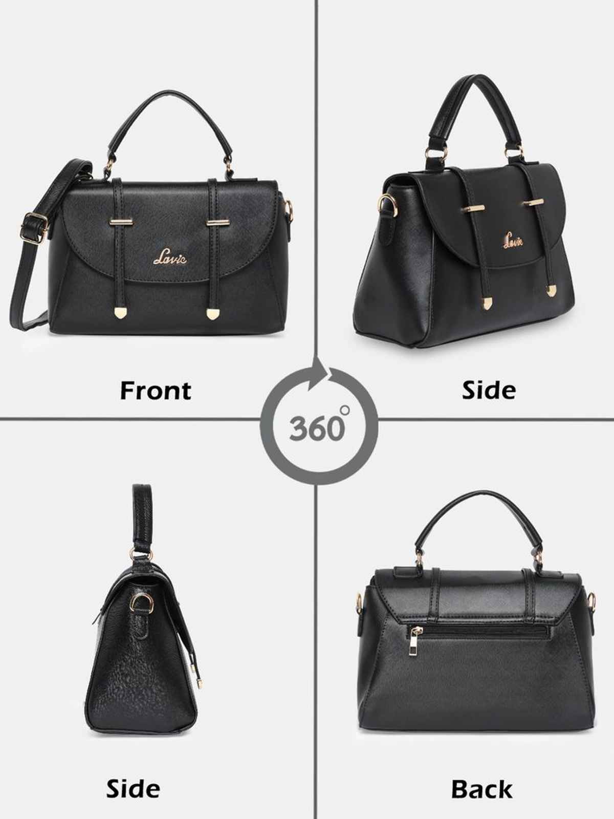 Lavie Women's Beech Flap Satchel Handbag | Ladies purse | Shoulder Bag | Black