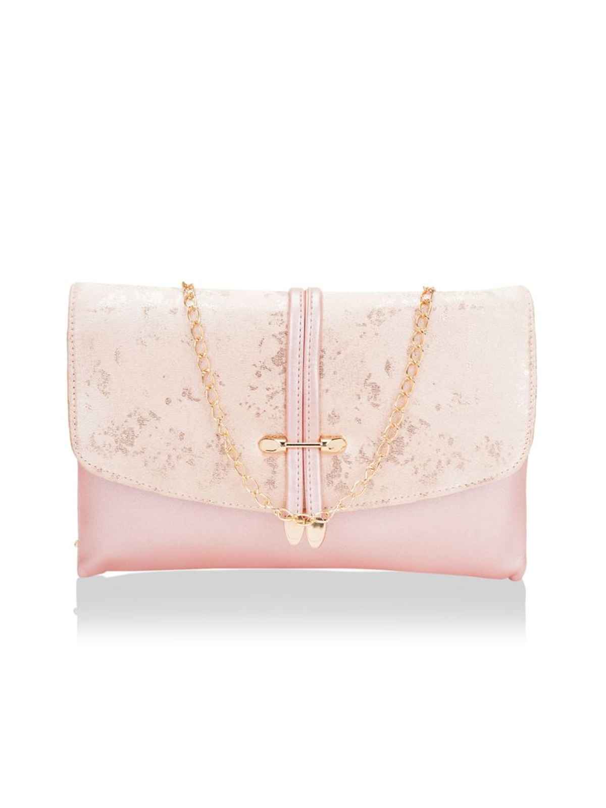 Lavie Women'S Chirpy Envelope Clutch  (1pc) & Beautynx Royal Pink Tiara Ring | Silver  (1pc) Combo