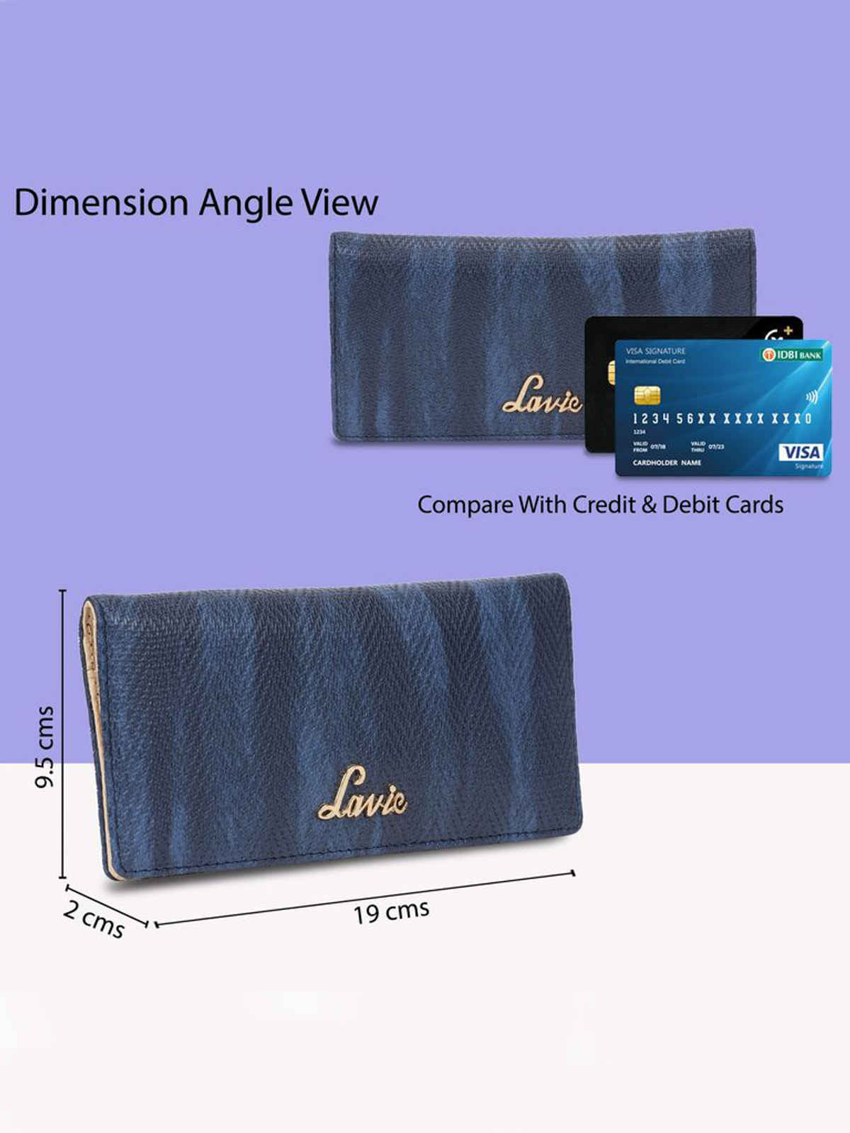 Lavie Women's Herring Safain Bifold Wallet | Large | Navy Blue