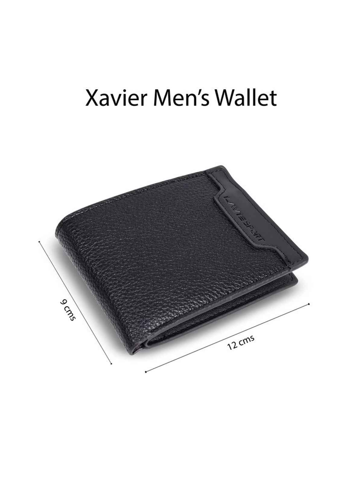 Lavie Sport Xavier Men's Wallet | 5 Card Slots | Biofold Wallet | Synthetic Leather | Purse - Black