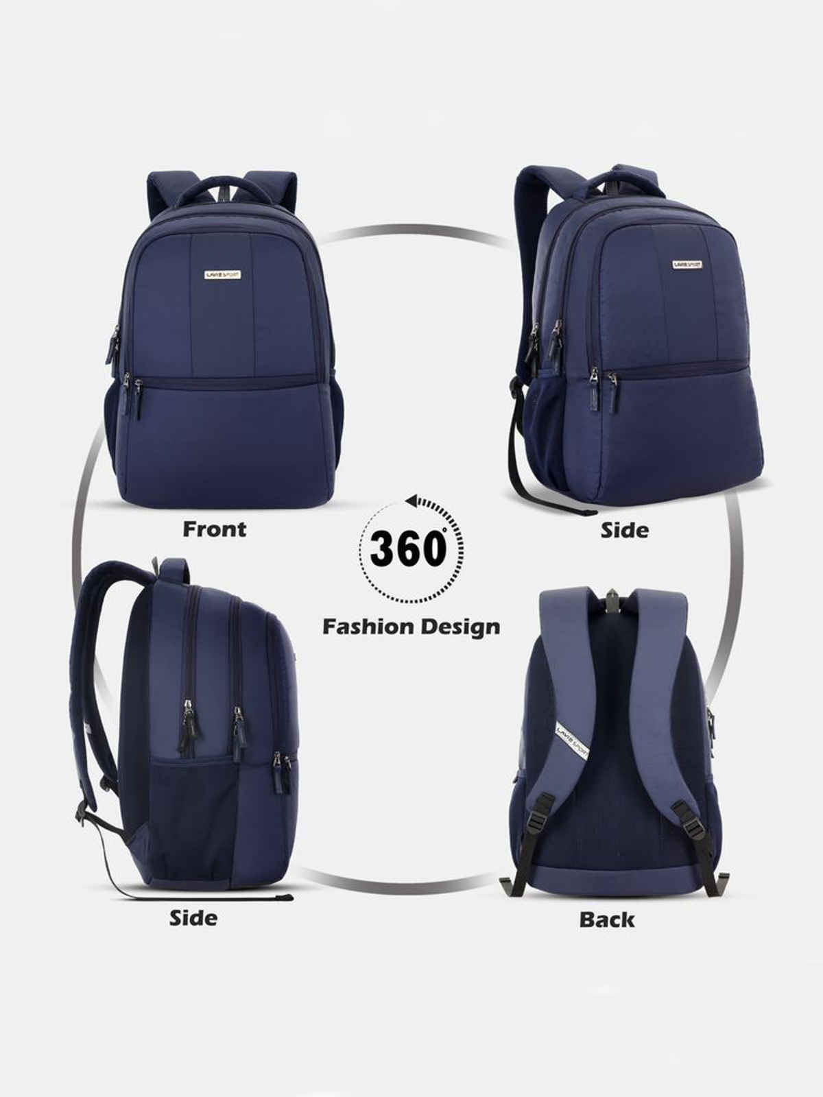 Lavie Sport Unisex Solid Polyester Laptop Backpack | Navy | M | (31.5 x 19 x 47 cm)