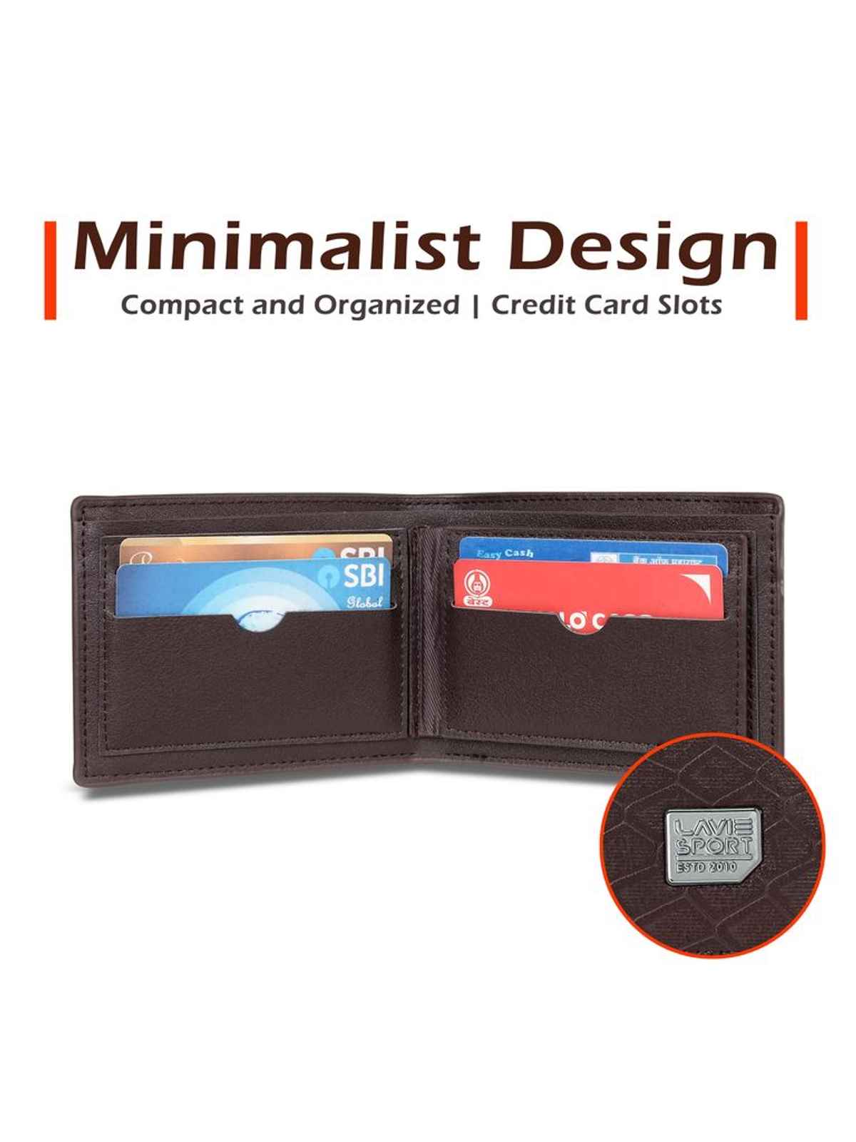 Lavie Sport James Men's Wallet | 5 Card Slots | Biofold Wallet | Synthetic Leather | Purse - Tan