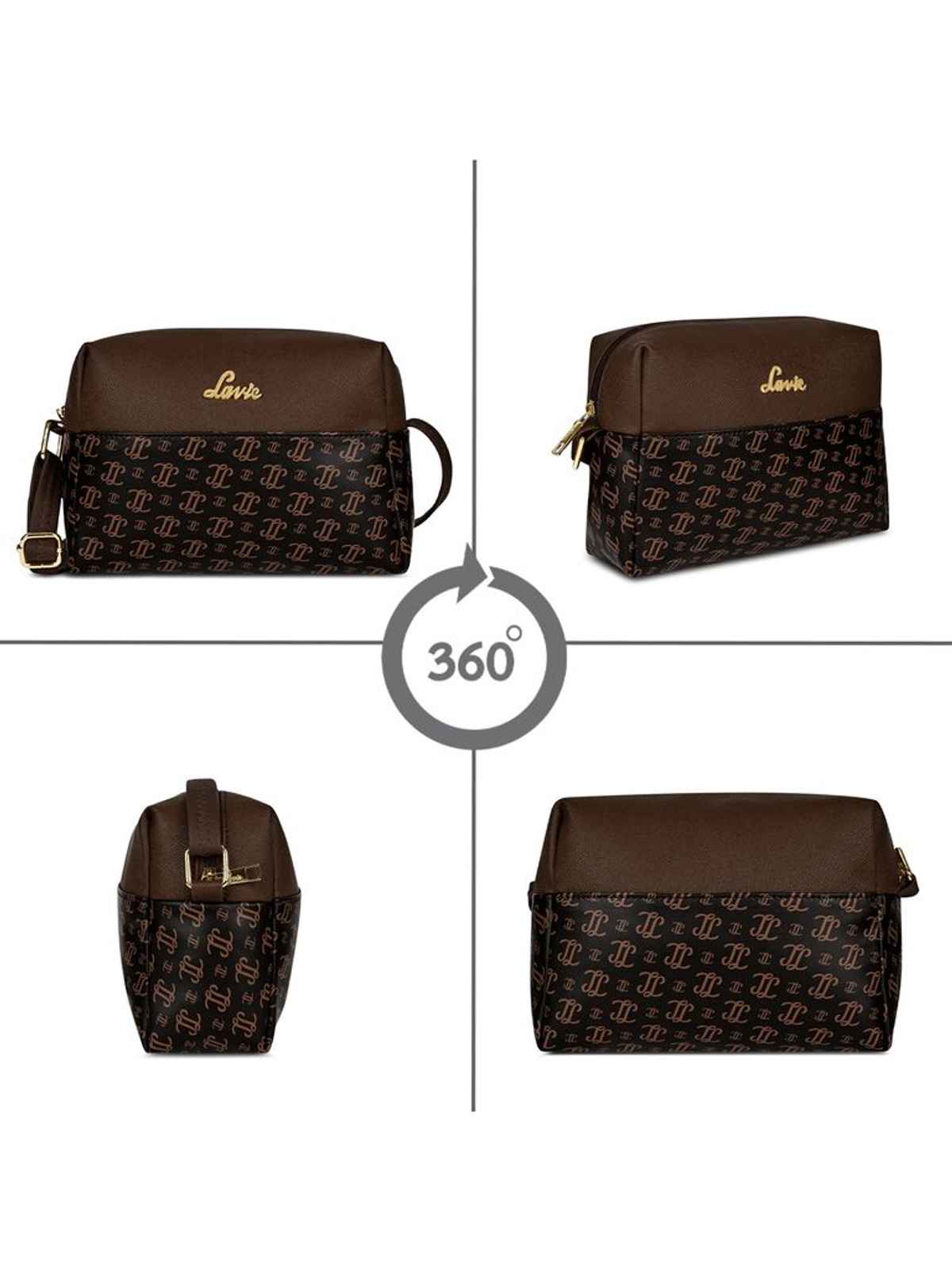Lavie Women's Mono Ll Senna Box Crossbody Sling Bag | Ladies Purse Handbag | Brown
