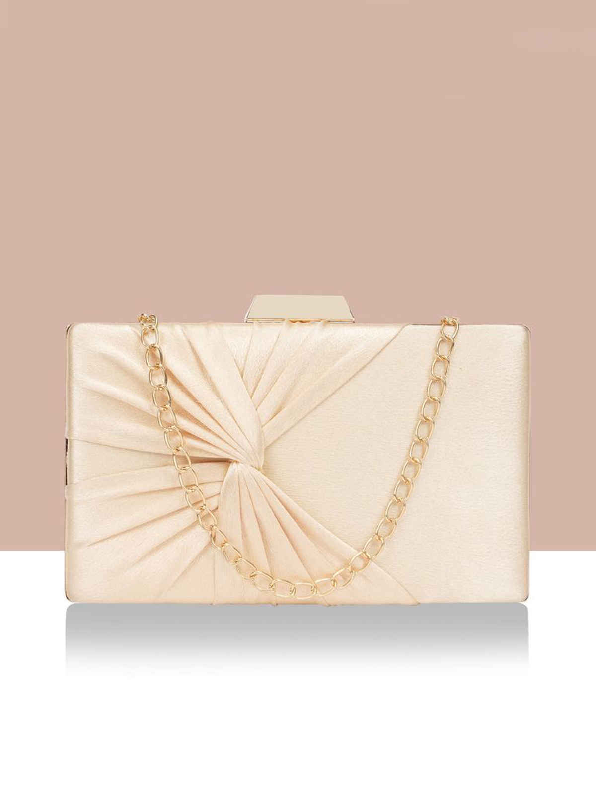 Lavie Women's Vertical Cheer Frame Clutch | Ladies Purse | Small | Gold Metallic