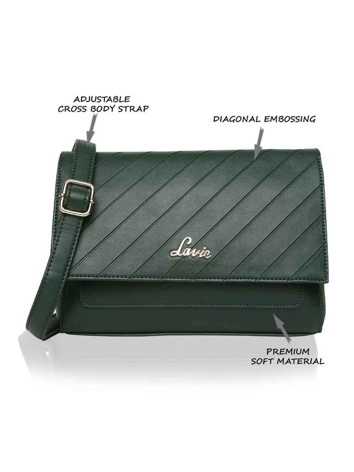 Lavie Women's Becca Polyester Sling Bag | Small | Dark Green
