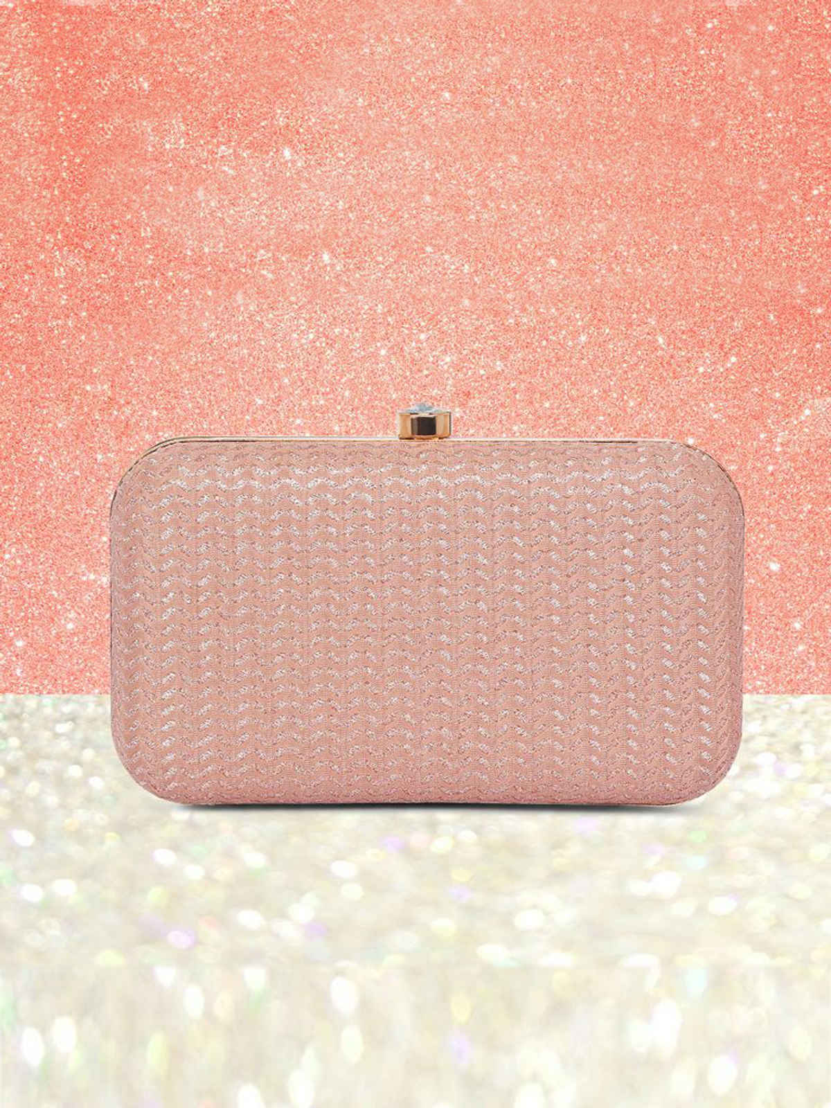 Lavie Women's Sparkle Framed Clutch | Small | Rose Pink (8.5 X 3.6 X 11.5 Cm)