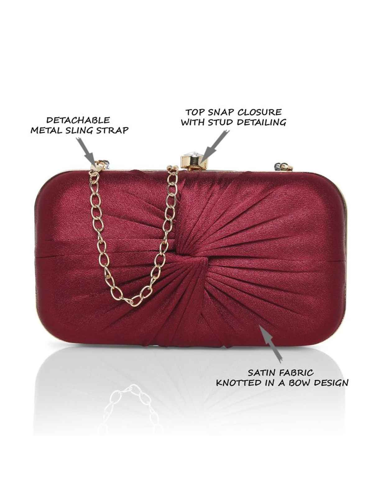 Lavie Women's Cheer Framed Clutch | Ladies Purse | Maroon