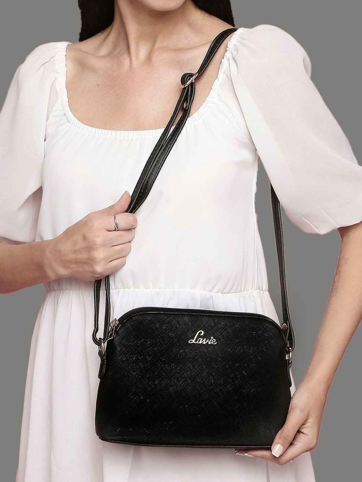 Lavie Women's Csb Synthetic Leather Satchel Bag | Medium | Black