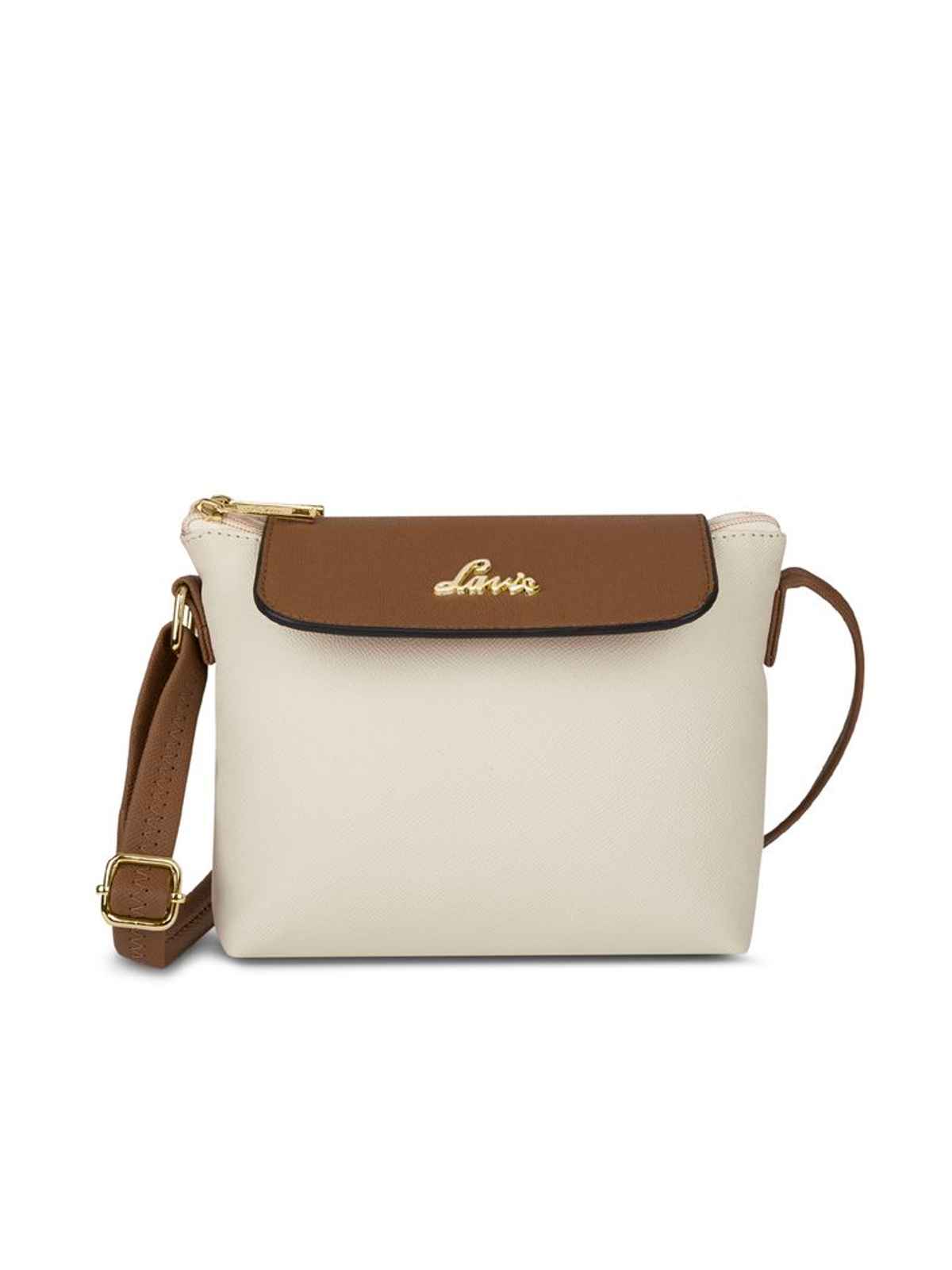 Lavie Women's Colourblock Rove Flap Crossbody Sling Bag | Ladies Purse Handbag | Off White