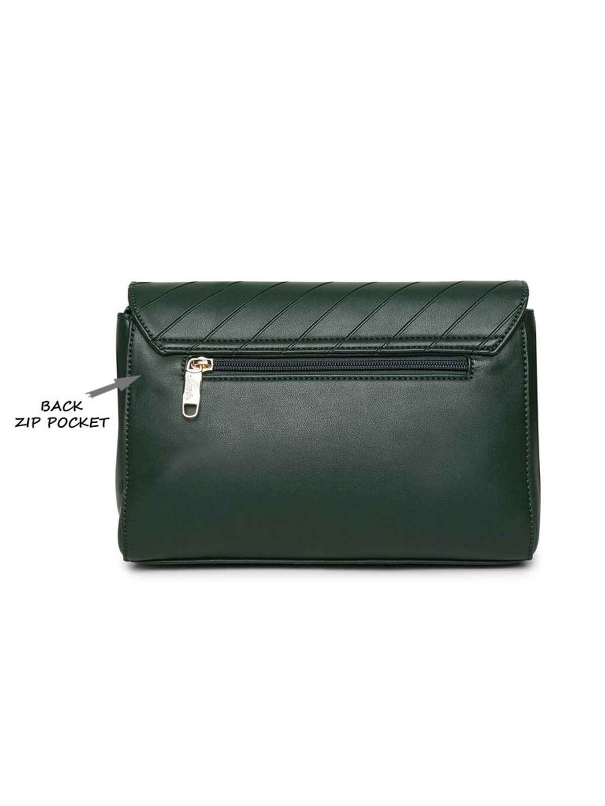 Lavie Women's Becca Polyester Sling Bag | Small | Dark Green