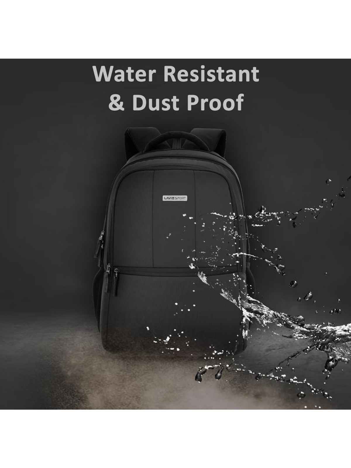 Lavie Sport Unisex Solid Polyester 28 L Padded Grab Handle Laptop Backpack | Black - 15.6 Inches