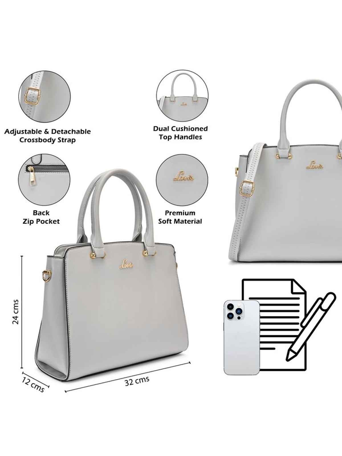 Lavie Women's Ushawu Medium Dome Satchel Handbag | Ladies purse | Shoulder Bag