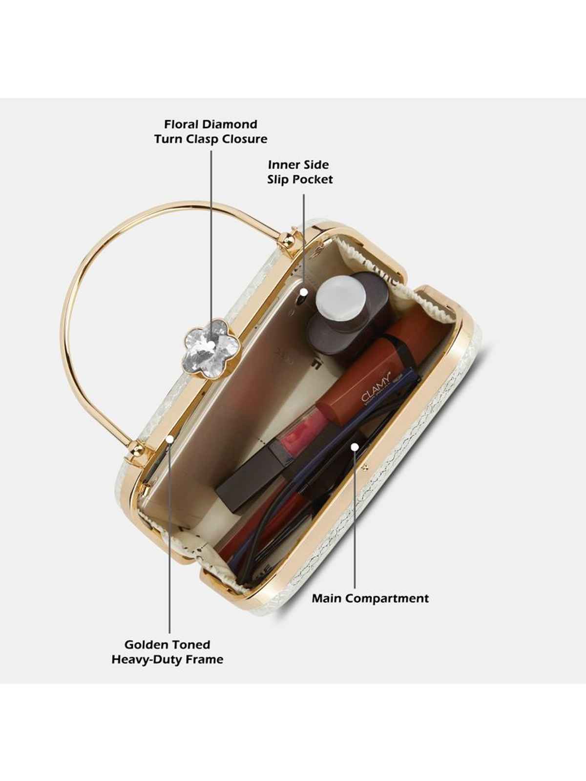 Lavie Women's Twink Framed Clutch | White