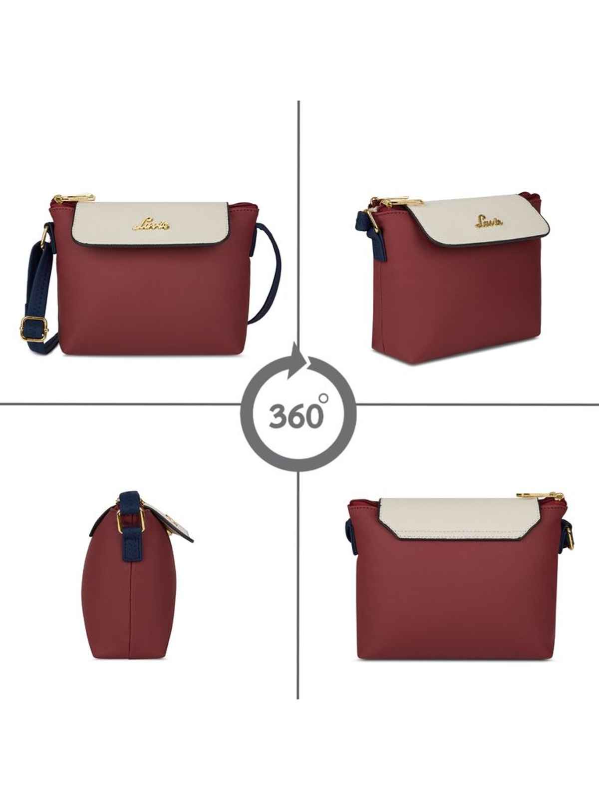 Lavie Women's Colourblock Rove Flap Crossbody Sling Bag | Ladies Purse Handbag | Red