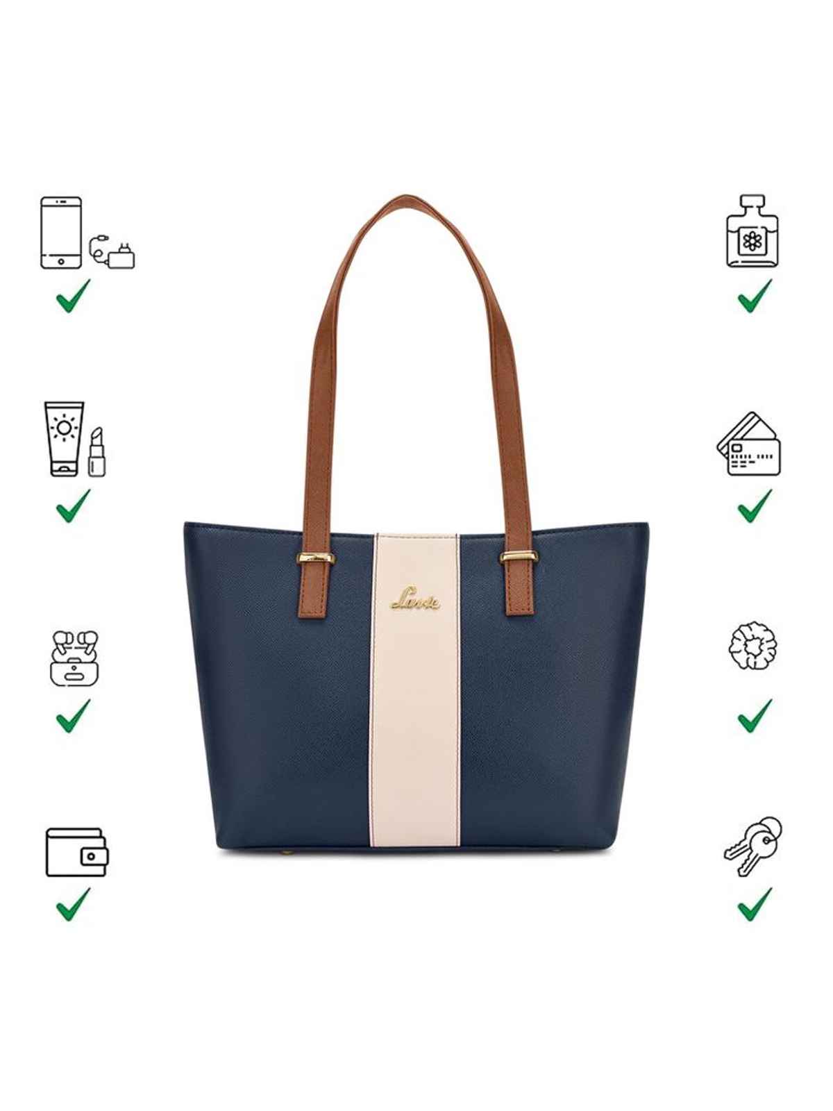 Lavie Women's Kara Colourblock Tote Handbag | Ladies purse | Shoulder Bag | Navy