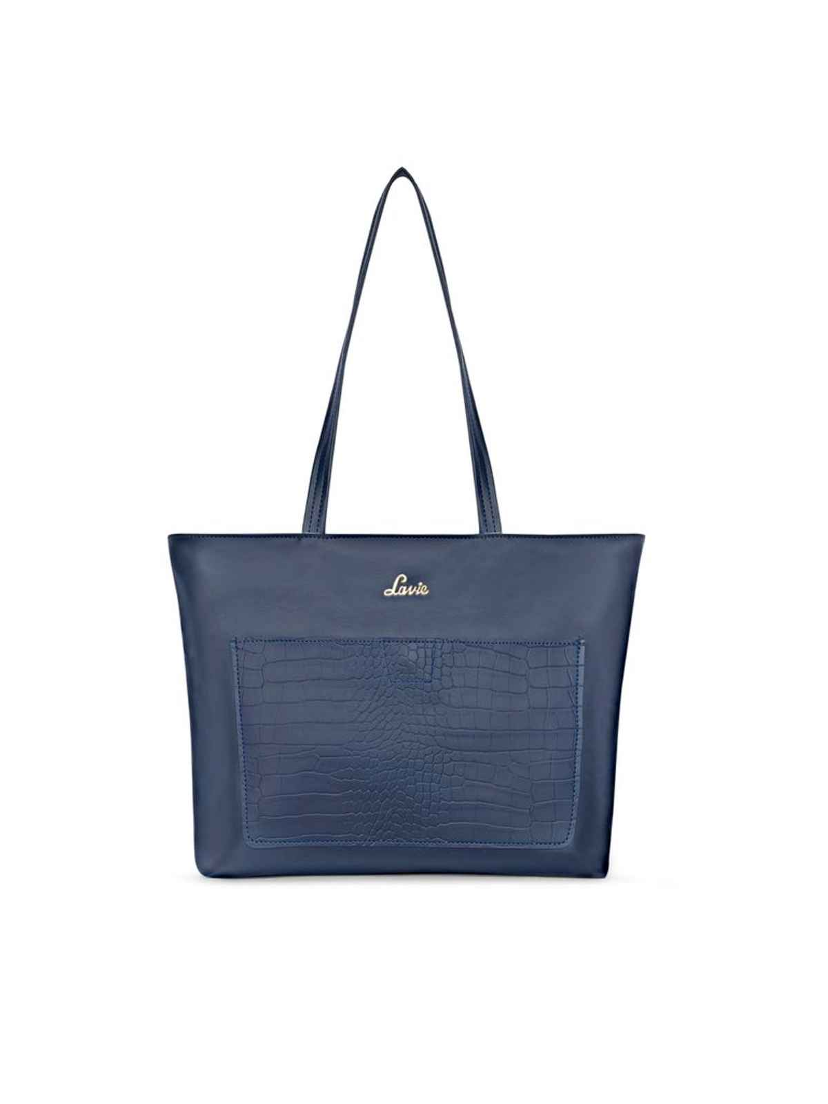 Lavie Women's Synthetic Leather Tote Bag | Large | Navy Blue