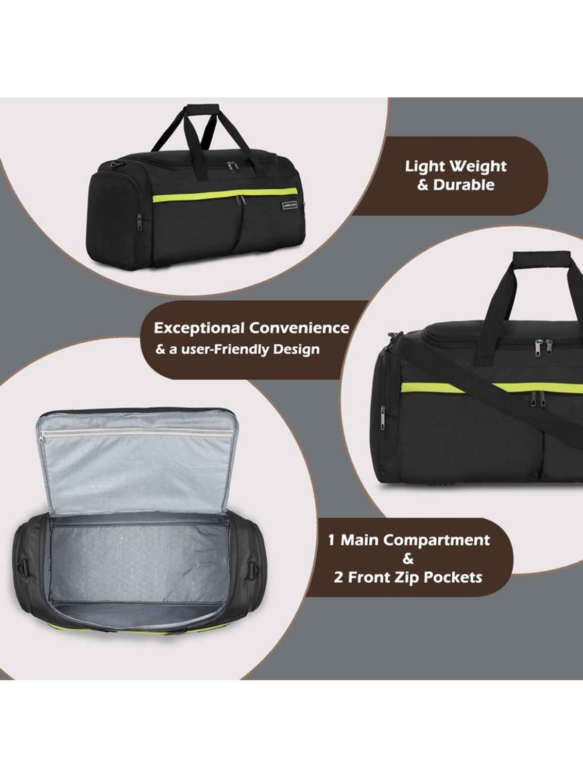 Lavie Sport Epitome Duffle Bag | Black - 55cm
