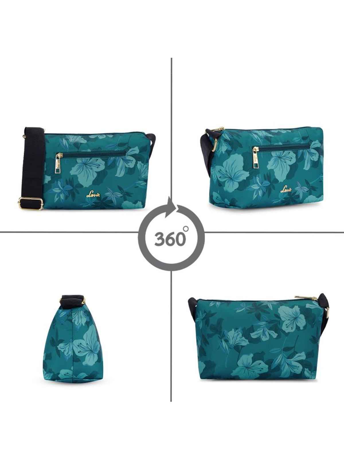 Lavie Women's Trixie Floral Cross Body Sling Bag | Ladies Purse Handbag | Green