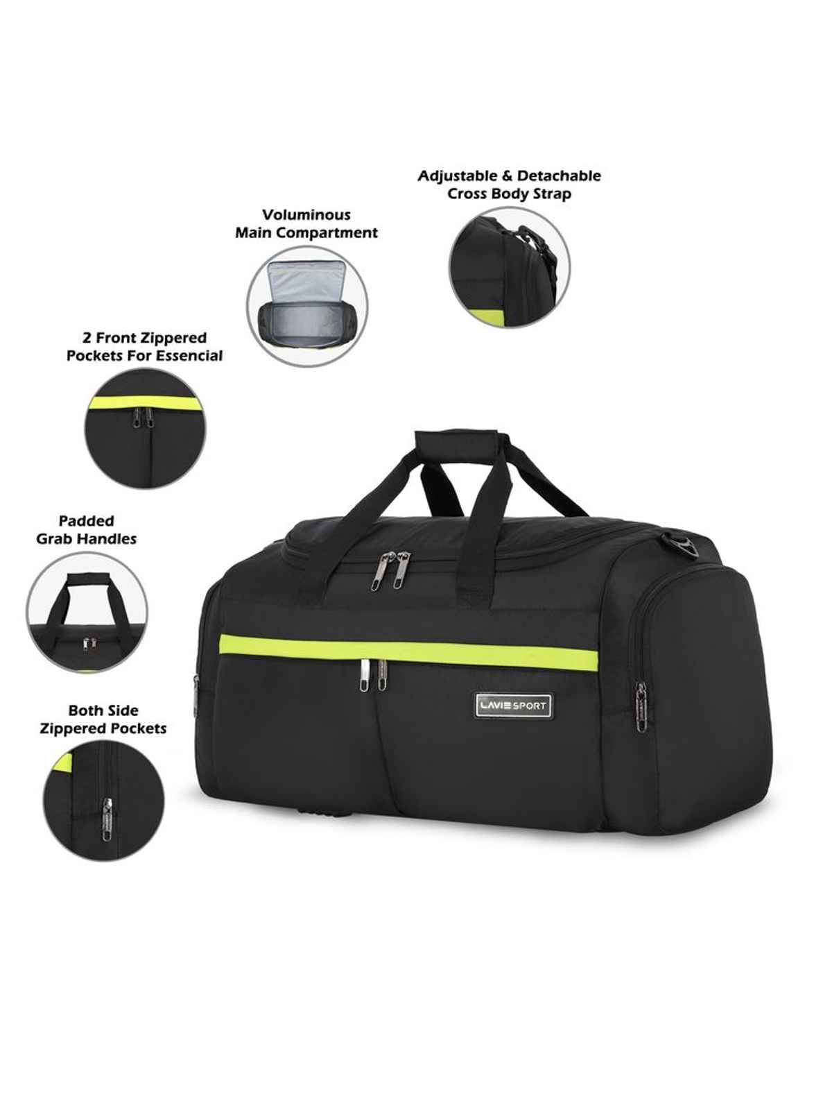 Lavie Sport Epitome Duffle Bag | Black - 55cm