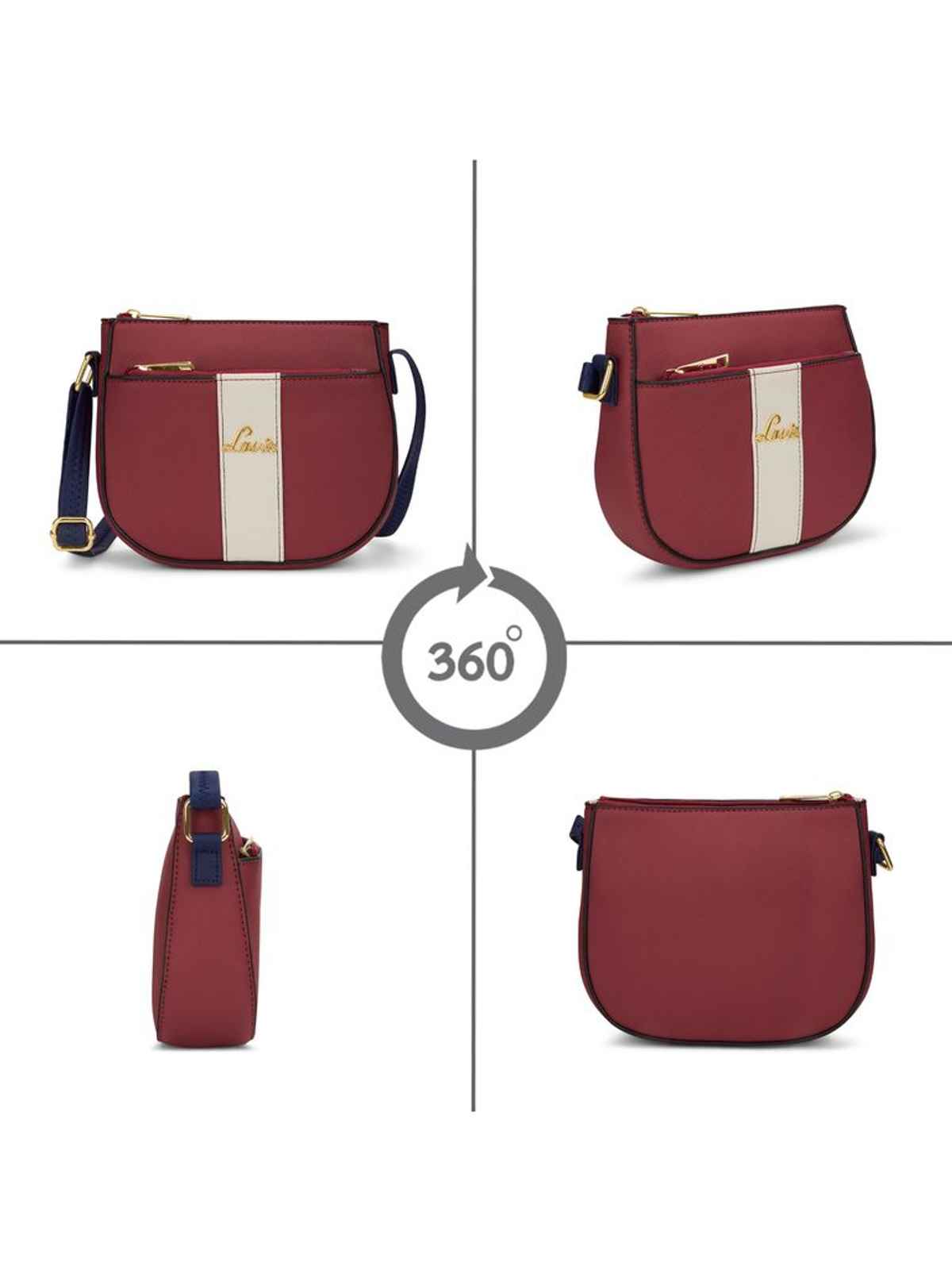 Lavie Women's Colourblock Spade Crossbody Sling Bag | Ladies Purse Handbag | Red